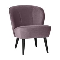 WOOOD Fauteuil 'Sara' Velvet, kleur Warm Lila - thumbnail