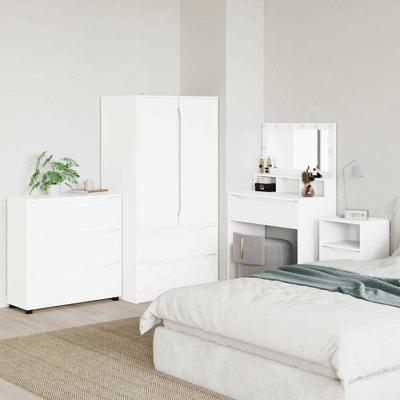 Opbergkast Hoogglans wit 80 x 48 x 57 cm Bewerkt hout Opbergkast Hoogglans wit 80 x 48 x 57 cm Bewerkt hout