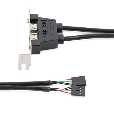 StarTech.com 2-poorts USB 2.0 Low Profile Slotplaat - vrouwelijk