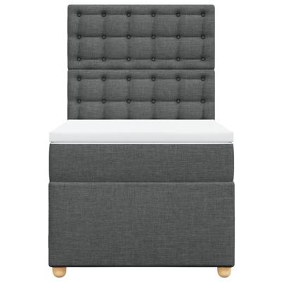 Boxspring met matras stof donkergrijs 140x190 cm