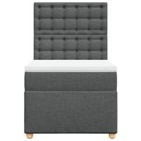 Boxspring met matras stof donkergrijs 140x200 cm - thumbnail