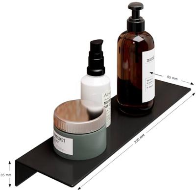 Saqu Aqua doucherek 33x9,5x3,5cm mat zwart Saqu Aqua doucherek 33x9,5x3,5cm mat zwart