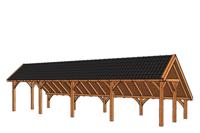 Trendhout Kapschuur De Hoeve XL 1217x440 cm- Kapschuurdak- Onbehandeld lariks Douglas hout- Trendhout - thumbnail