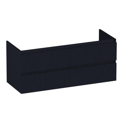 Brauer Joy Wavy - Onderkast - 120 cm - met 4 Softclose Lades Greeploos en 2 Sifon Uitsparingen - Mat Zwart