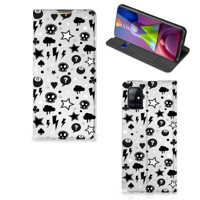 Mobiel BookCase Samsung Galaxy M51 Silver Punk - thumbnail