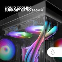 Micro ATX/ITX Mini tower-doos Behuizing Mars Gaming MCVIEW2 Zwart - thumbnail