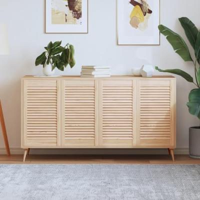 VidaXL Kastdeuren met lamellen 4 st 69x39,4 cm massief grenenhout