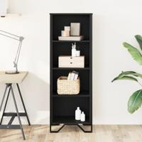 Boekenkast 50x31x137,5 cm bewerkt hout zwart - thumbnail