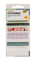 Folia stoffen linten, 6 geassorteerde kleuren, totale lengte 5,5 m, flower fields - thumbnail