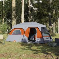 VidaXL Tent 9-persoons waterdicht snelontgrendeling grijs en oranje - thumbnail