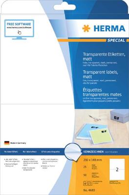 Etiket herma 4683 210x148mm mat 50st Etiket herma 4683 210x148mm mat 50st