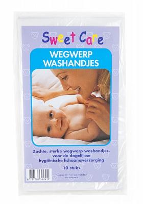Sweet Care Baby Wegwerpwashandjes 10st Sweet Care Baby Wegwerpwashandjes 10st