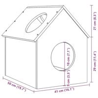 Kattenhuis 41x50x50 cm massief grenenhout wit - thumbnail