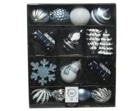 Kerstbal plastic l9b33h40 cm blauw 25 st Decoris - Decoris - thumbnail