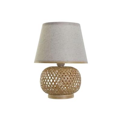 Bureaulamp DKD Home Decor Bruin Natuurlijk Bamboe 50 W 220 V 24 x 24 x 34 cm