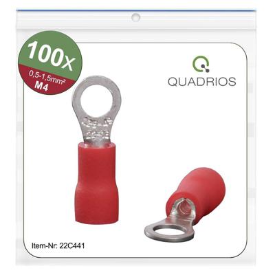 Quadrios 22C441 Ringkabelschoen Dwarsdoorsnede (max.): 1.5 mm² Schachtdiameter: 4.3 mm Deels geïsoleerd Rood 1 set(s) Quadrios 22C441 Ringkabelschoen Dwarsdoorsnede (max.): 1.5 mm² Schachtdiameter: 4.3 mm Deels geïsoleerd Rood 1 set(s)