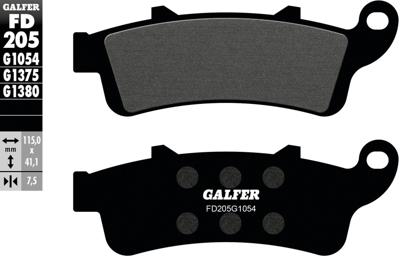 GALFER remblokken "fd205" brake pad fd205 g1054 organic standard