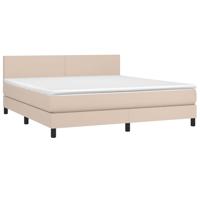 Boxspring met matras kunstleer cappuccinokleurig 180x200 cm - thumbnail
