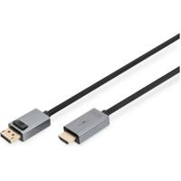 Digitus DB-340202-030-S DisplayPort-kabel DisplayPort / HDMI Aansluitkabel DisplayPort-stekker, HDMI-A-stekker 3 m Zwart 4K UHD, Afgeschermd (drievoudig), - thumbnail