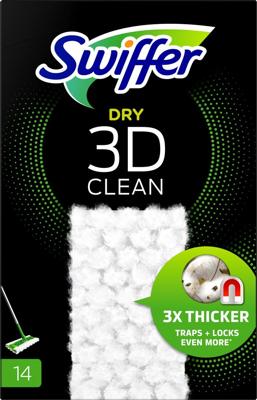 Swiffer dry 3d clean stofwisdoekjes 14st Swiffer dry 3d clean stofwisdoekjes 14st