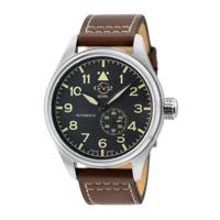 Gevril GV2 Men&apos;s Aeuronautica Black Dial Brown Calfskin Leather Watch 18001 Heren Horloge - thumbnail