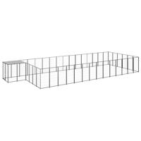 Hondenkennel 26,62 m² staal zwart - thumbnail