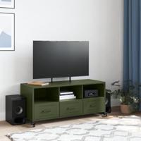 Tv-meubel 100,5x39x43,5 cm staal olijfgroen - thumbnail