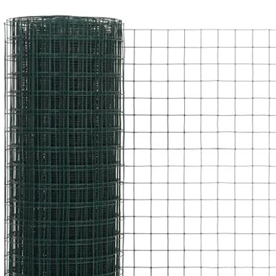 VidaXL Kippengaas 10x1,5 m staal met pvc coating groen - thumbnail