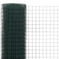 VidaXL Kippengaas 25x0,5 m staal met pvc coating groen - thumbnail