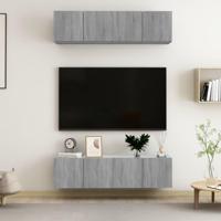 Tv-meubelen 4 st 60x30x30 cm bewerkt hout grijs sonoma eiken - thumbnail