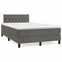 Boxspring met matras fluweel donkergrijs 120x190 cm - thumbnail