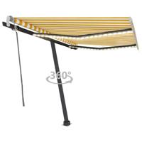 Luifel handmatig uittrekbaar met LED 300x250 cm geel en wit - thumbnail