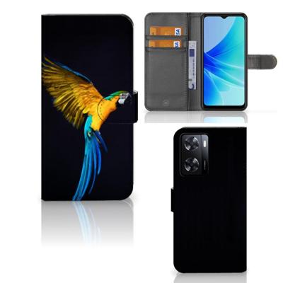 PPO A57 | A57s | A77 4G | Telefoonhoesje | Met pasjeshouder | Papegaai