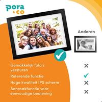 Pora&co Digitale Fotolijst met WiFi & Frameo App 10 inch, zwart / hout - thumbnail