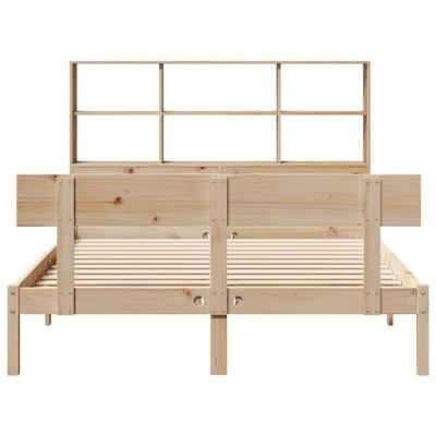 Bed met boekenkast zonder matras massief grenenhout 140x190 cm - thumbnail
