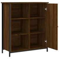 Dressoir 70x30x80 cm bewerkt hout bruin eikenkleur - thumbnail