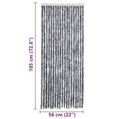 VidaXL Vliegengordijn 56x185 cm chenille zilverkleurig