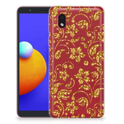 Samsung Galaxy A01 Core | TPU Case | Gouden Bloemen Samsung Galaxy A01 Core | TPU Case | Gouden Bloemen