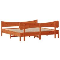 Bedframe zonder matras massief grenenhout wasbruin 180x200 cm - thumbnail