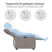Fauteuil verstelbaar elektrisch stof taupe - thumbnail