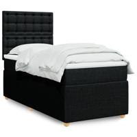 Boxspring met matras stof zwart 100x200 cm - thumbnail