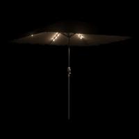 VidaXL Parasol met led's en stalen paal 248x248x248 cm bruin - thumbnail