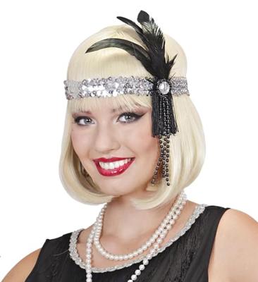 Hoofdband 20&apos;s pailletten zilver