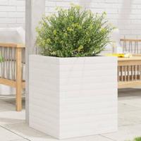 VidaXL Plantenbak 40x40x46 cm massief grenenhout wit - thumbnail