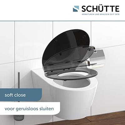 Schutte Duroplast WC-bril SLIM BLACK met soft-close en quick-release | zwart
 82710 - thumbnail