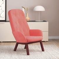Relaxstoel fluweel roze - thumbnail
