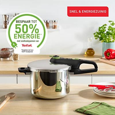 Tefal p25807 secure 5 trendy snelkookpan 6 liter met stoommand