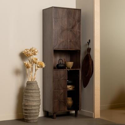 WOOOD Opbergkast 'Draw' Mangohout, 200 x 60cm, kleur Walnoot