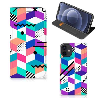 iPhone 12 Mini Stand Case Blokken Kleurrijk iPhone 12 Mini Stand Case Blokken Kleurrijk