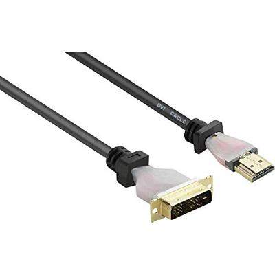 Renkforce DVI / HDMI Adapterkabel DVI-D 18+1-polige stekker, HDMI-A-stekker 1.80 m Zwart RF-4212216 Vergulde steekcontacten, Schroefbaar DVI-kabel